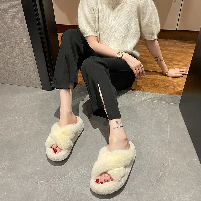Netflix Super Fire Outside Wear Spring And Winter New Pregnant Women Lazy Flat Bottom Solid Color Casual Cotton Tow