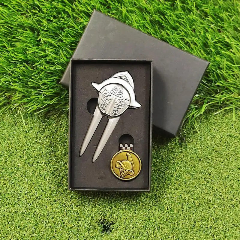 Marker With Hat Clip Golfs Club Groove Cleaner Tool Set