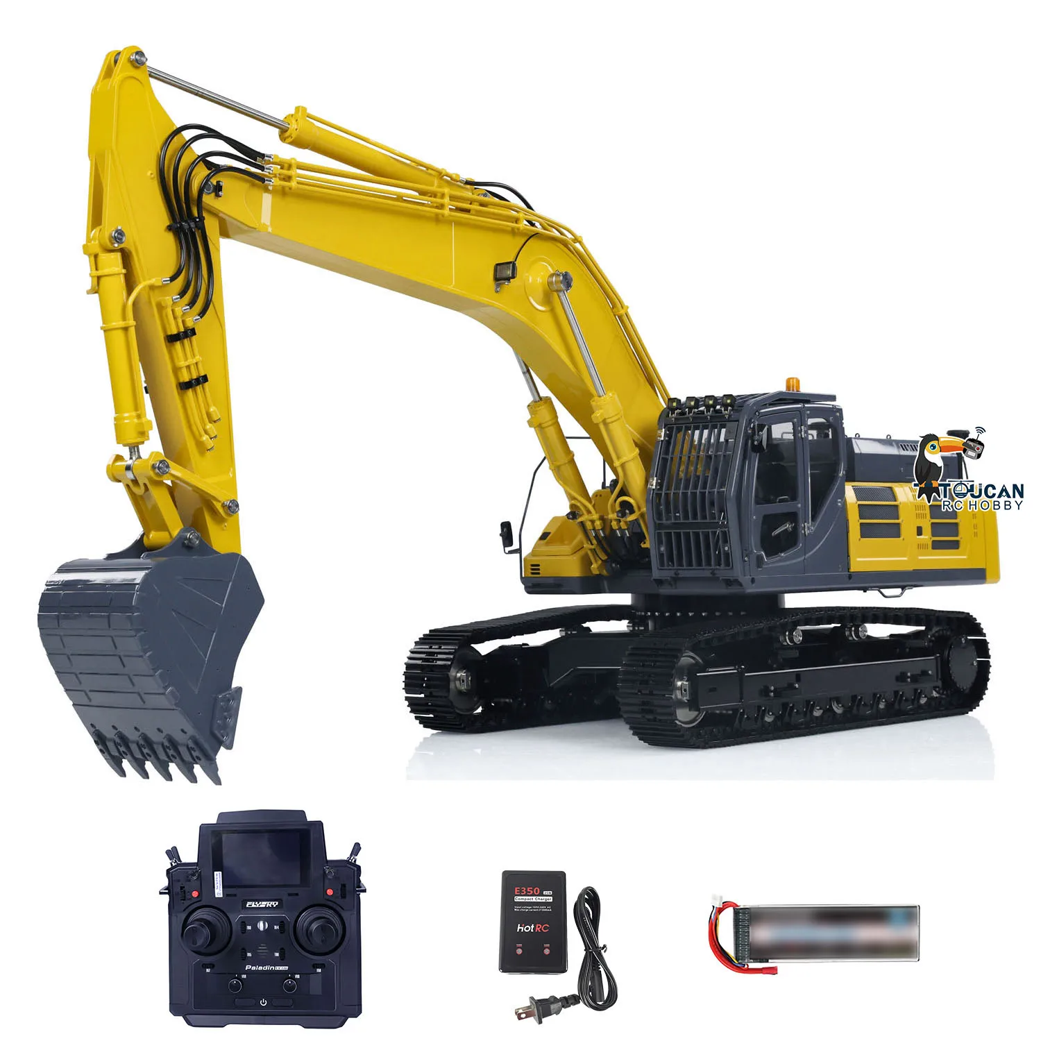 Масштаб 1/14 LESU черная гусеница окрашенный собранный гидравлический