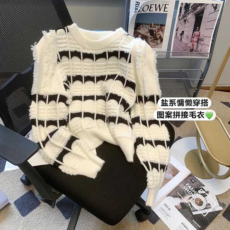 

Streetwear Chic Tierred Design Cropped Sweater Women Spring Autumn Winter New Casual Ladies Fashion Pullovers Cheap Wholesale