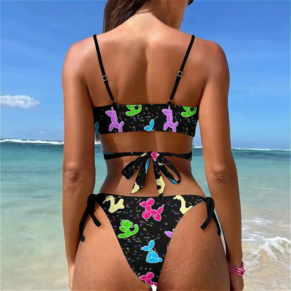 Купальник-бикини с эффектом пуш-ап и забавными собаками