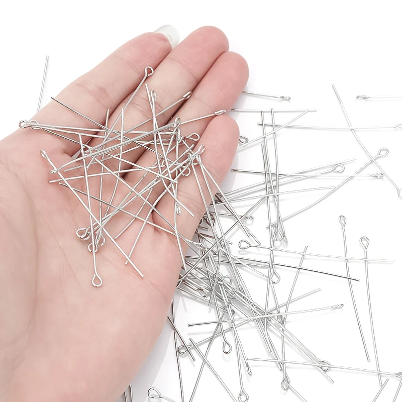 100pcs/Lot Multiple Color Iron Heads Eye Needle Flat Head Pin For Jewelry Findings Making Accessories Wholesale Supplies - купить по
