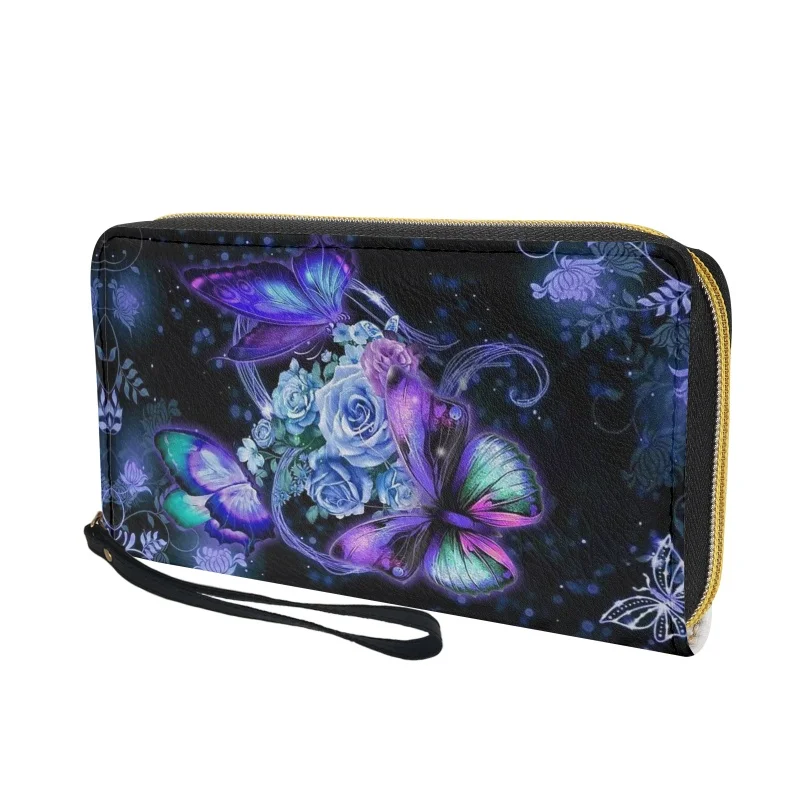 Belidome Butterfly Floral Wristlet Clutch Cell Phone Wallet for Womens PU Leather Card Holder Multi Card Organizer Wallets Purse