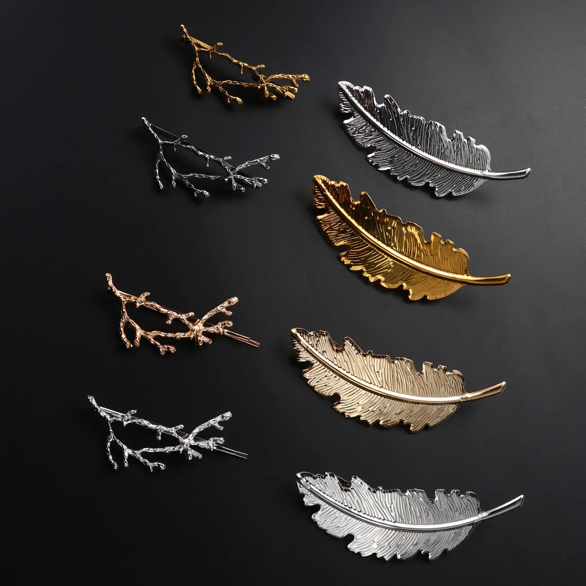 

Hair Clips Leaf Vintage Barrette Bobby Womangold Girls Metal Accessories Barrettes Clipside Pin Style Hairpin Alligator