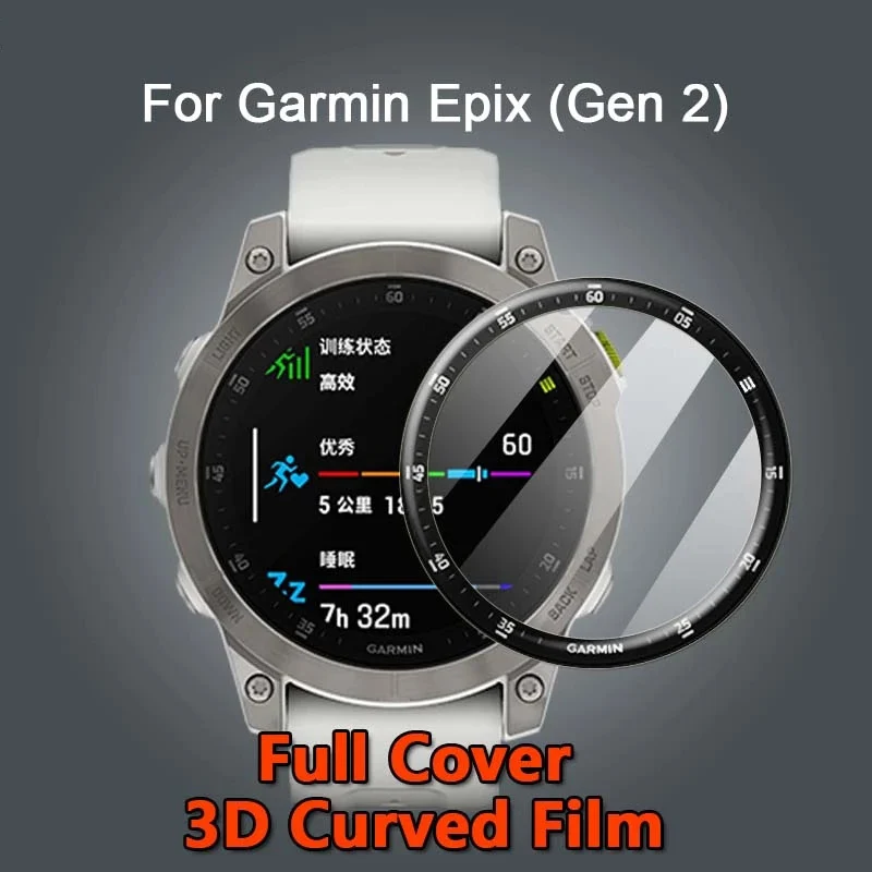 

For Garmin Epix Gen 2 Smart Watch Full Cover Screen Protector Anti-scratch Waterproof Protective Film For EPIX GEN 2 Watch