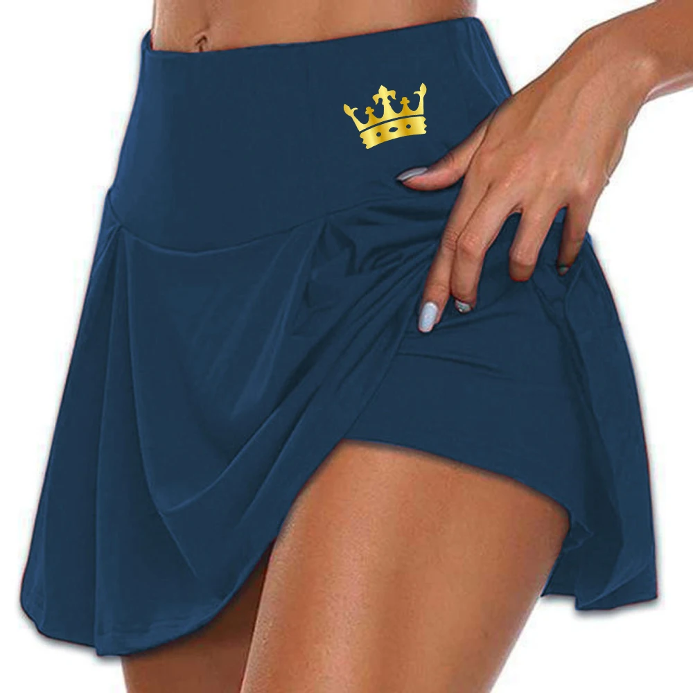 

Crown Prints Women Sports Skirts Dance Fitness Skirts Female Tennis Running Skort Active Athletic Yoga Skirt Short