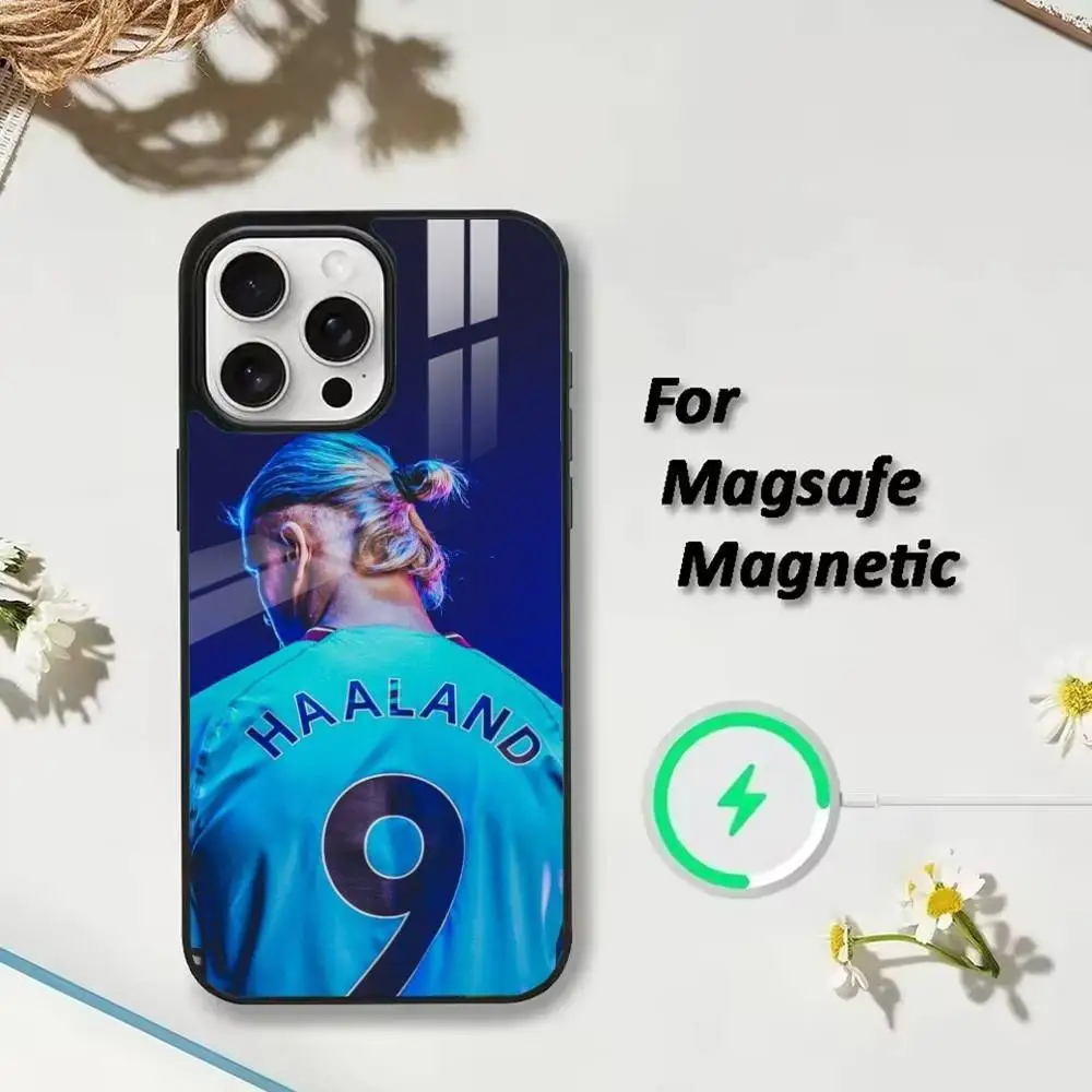 Фото Чехол для телефона 2026 E-Erling H-Haaland Football 9 для iPhone 17, 16, 15, 14, 13, 12, Plus, Pro, Max с магнитной беспроводной зарядкой MagSafe №3