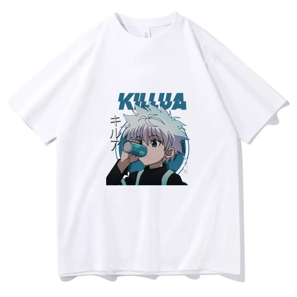 Футболка с японским аниме Hunter X Killua Zoldyck мужская и женская модная футболка Kurapika 90-х