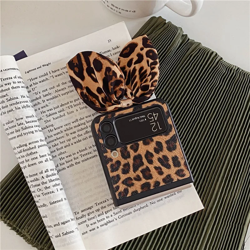 Женский сексуальный леопардовый чехол с кроличьими ушками для телефона Samsung Galaxy Z
