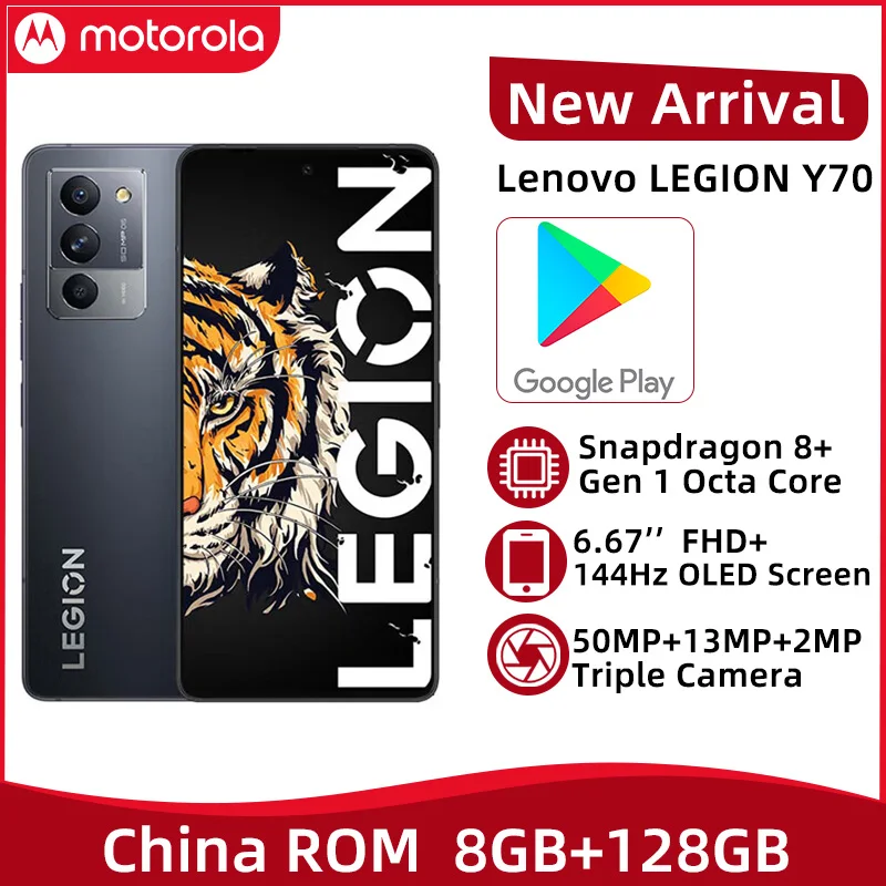 Lenovo Legion Y70 Mobile Phone 6.67'' 144Hz OLED Screen Snapdragon 8 Plus Gen 1 Octa Core 5100 mAh Battery 50MP Triple Camera