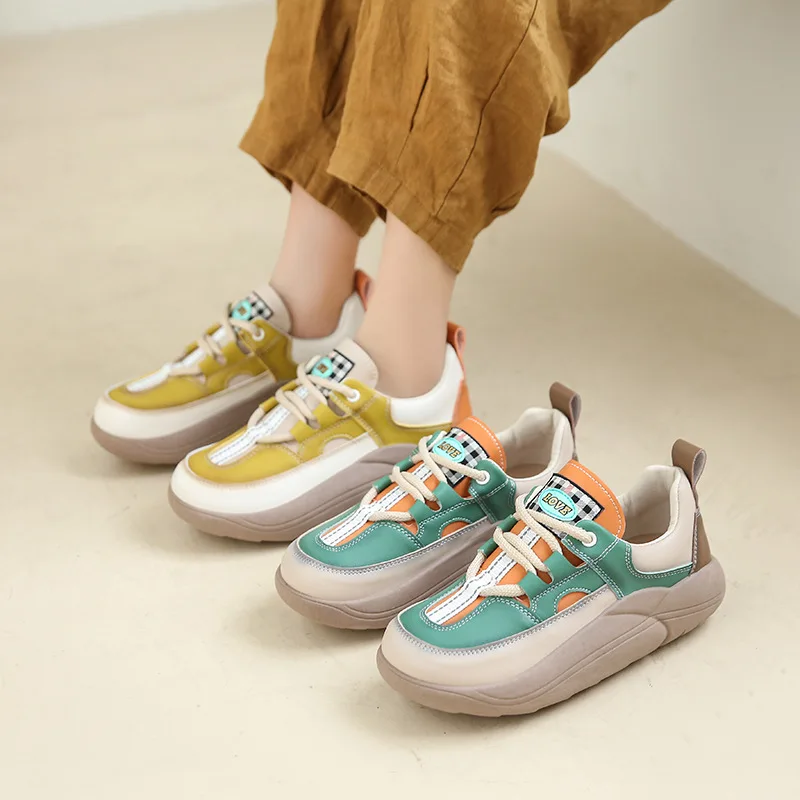 

Обувь Lefu с поролоновой подошвой, Весенняя женская модная универсальная повседневная спортивная обувь, легкая и нескользящая