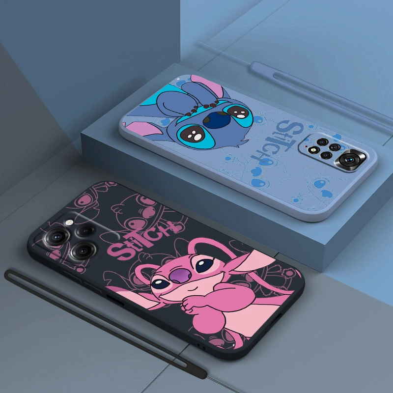 

Anime Stitch Lilo For Xiaomi Redmi Note 12 11 11T 10 10S 9 9S 9T 8 8T 7 Pro Plus Speed Liquid Rope Soft Phone Case Coque Capa
