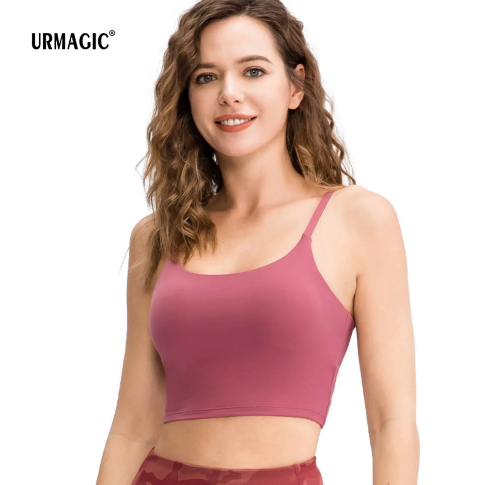 

Urmagic Yoga Tank Cami Tank Longline Sports Bra Camisole Crop Tops Padded bras for women female lingerie Sport gym top