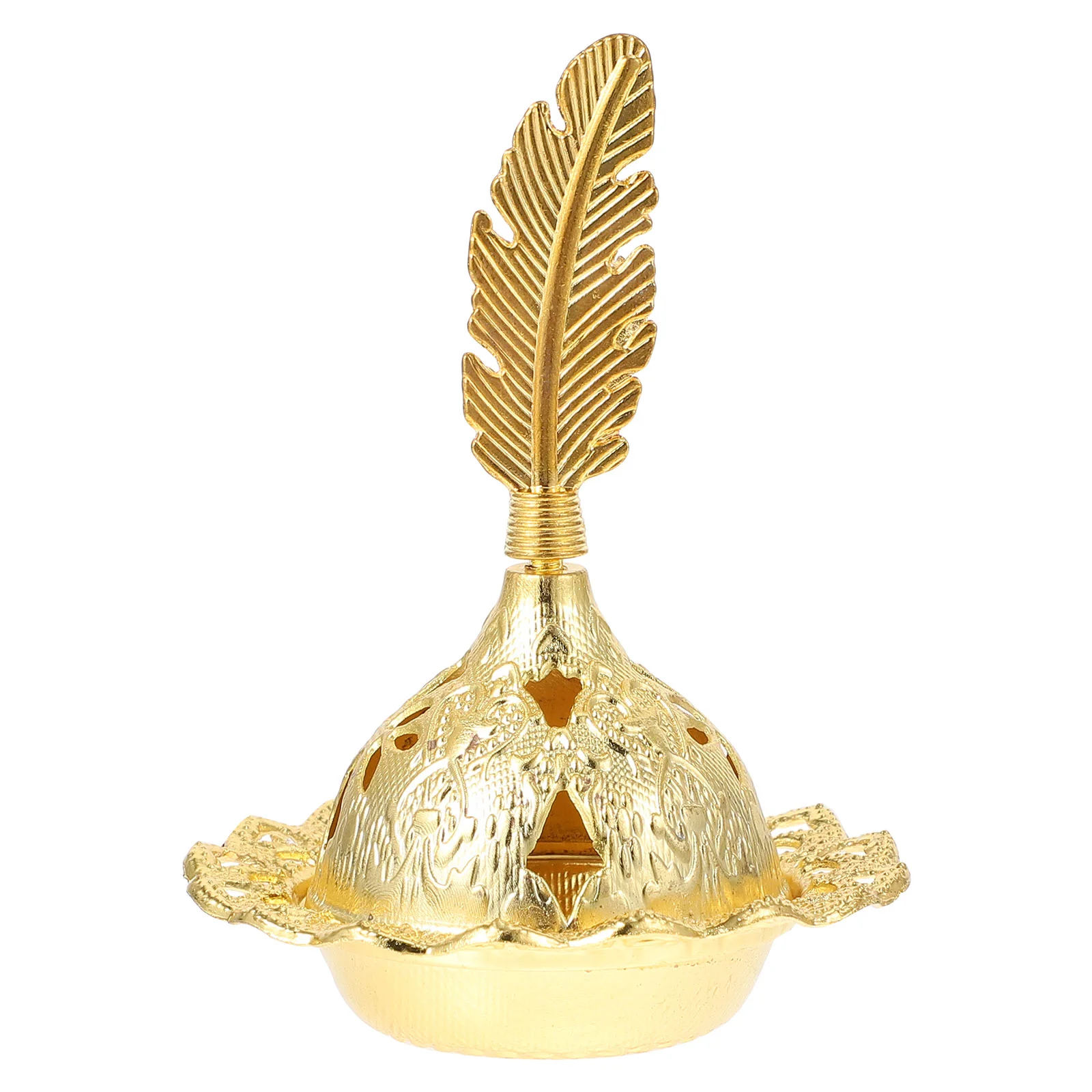 

Burner Holder Aroma Aromatherapy Censer Home Metal Mini Desktop Stick Arab Decor Golden Stove Arabic Furnace Bakhoor