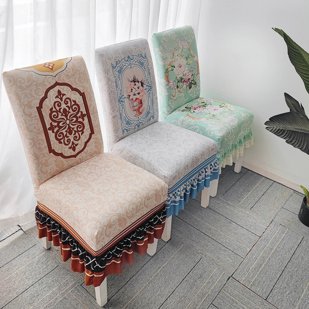 Чехол на стул с цветочным принтом эластичный Бархатный сиденье для украшения