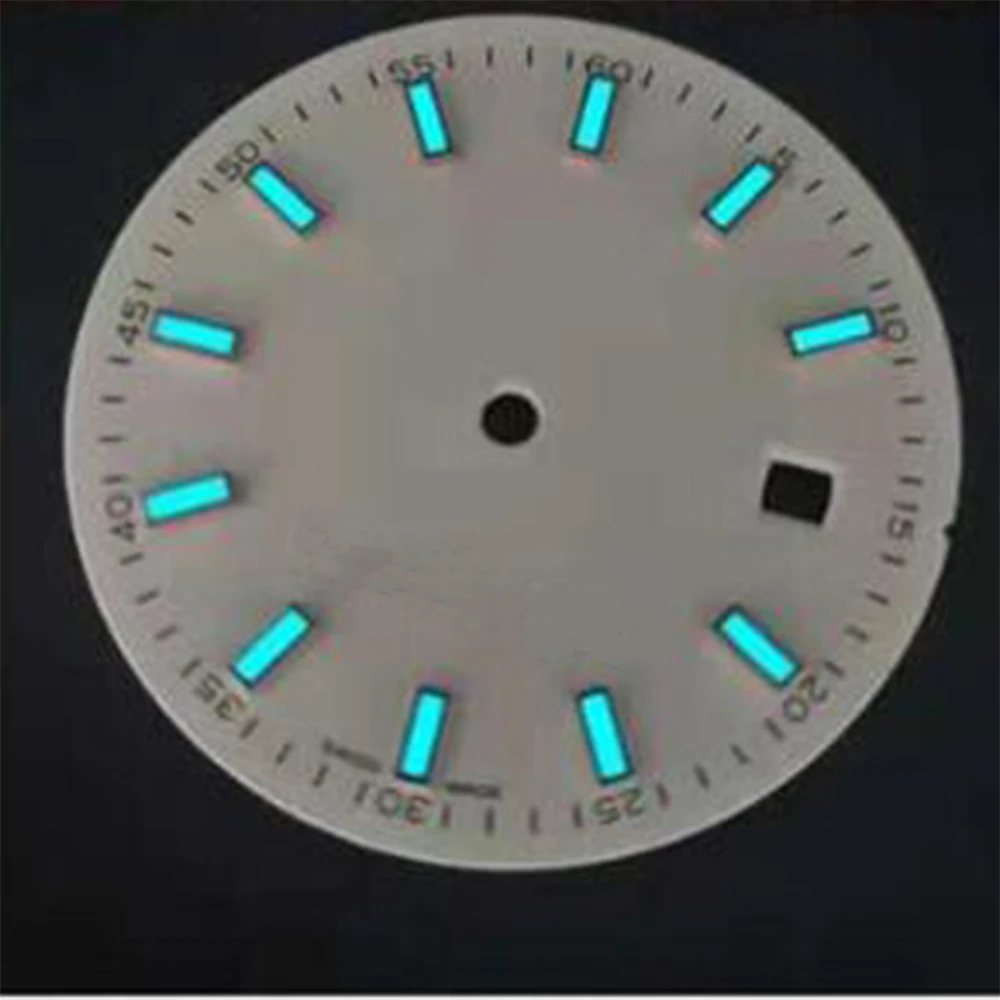 

Replacement Watch Dial 31mm Blue-Green Luminous Log Dial 316 Stainless Steel Waterproof Modified Dial for 2836 8215