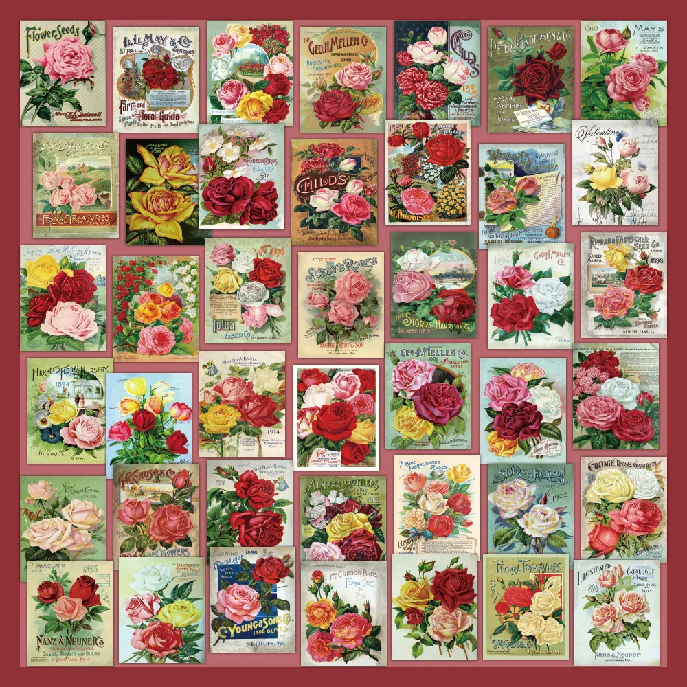 

58pcs Non-repeating European and American Retro Poster Magazine Stickers