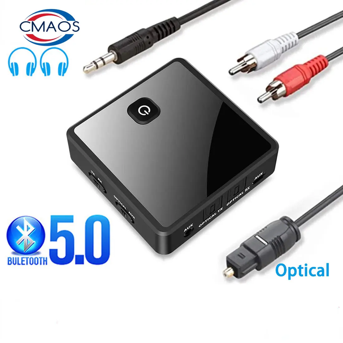 

Bluetooth 5.0 Transmitter Receiver Low Latency 3.5mm AUX Jack Optical Stereo Music Wireless Audio Adapter For PC TV Car Speaker