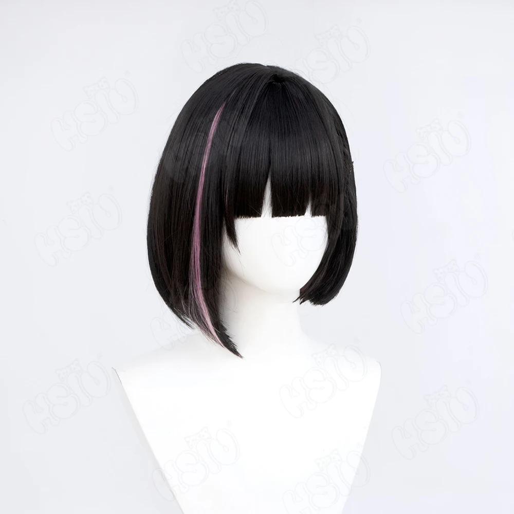 Парик для косплея аниме Kyoyama Kazusa с короткими волосами цвет черный/розовый