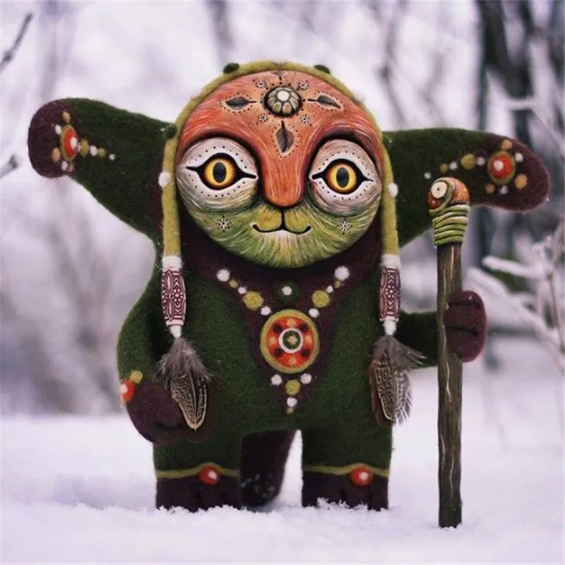 

Kawaii Fantasy World Handmake Creatures Decorations DIY Elf Resin Statue Cartoon Alien Outdoor Garden Home Decor Figurine