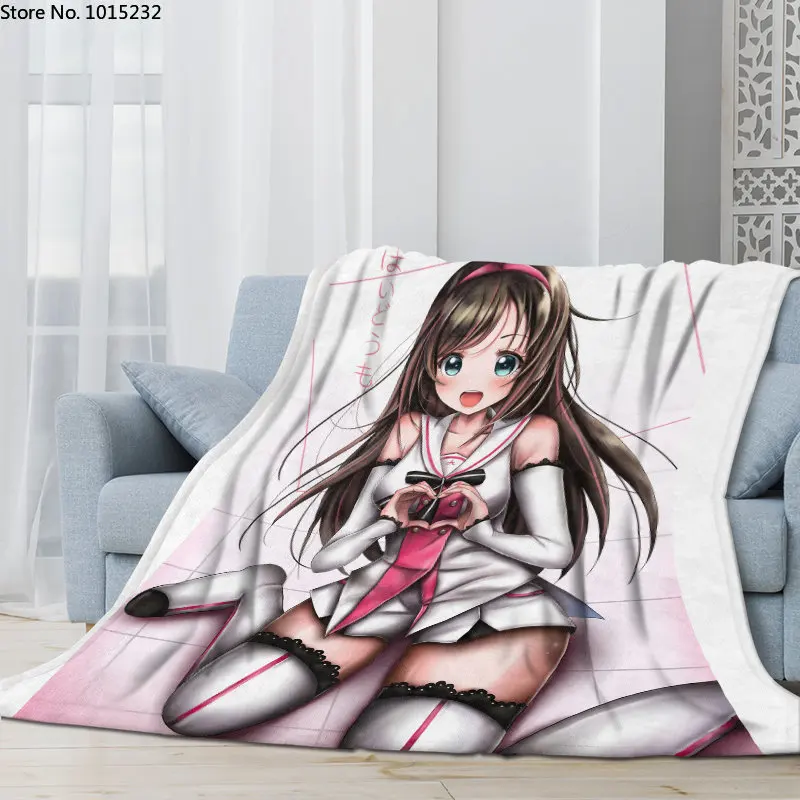 

Одеяло Фланелевое в стиле аниме Kizuna AI 3D, тонкое Фланелевое переносное одеяло с мультяшным рисунком для дома, путешествий, офиса, 01