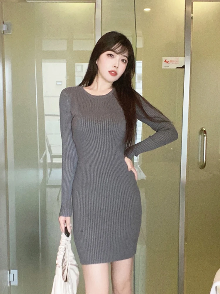 Оболочка с длинными рукавами. Нижнее платье. Высокоэластичный осенне-зимний