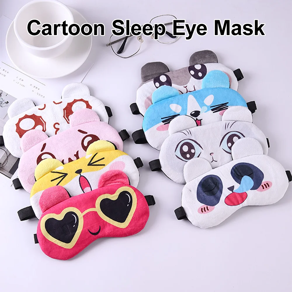 

Sleep Mask Plush Cute Cartoon Sleeping Eye Cover Blindfold Eyes Night Mask Bandage For Women Relax Dream Block Light Eyepatch