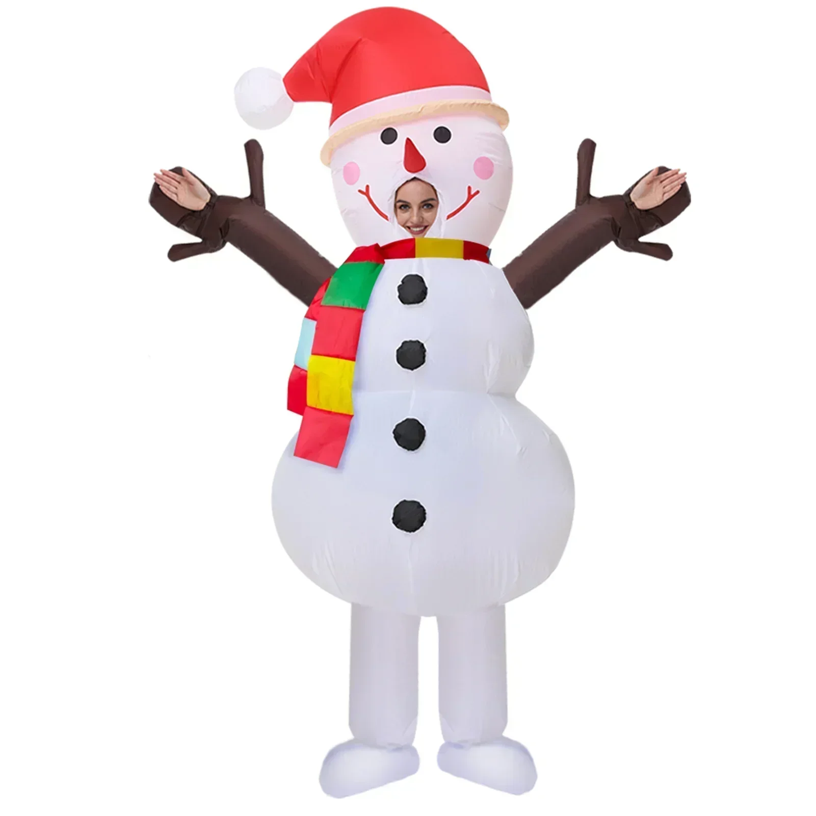 

Christmas Inflatable Snowman Costume Lovely Christmas Cosplay Clothing For Carnival Masquerade Parties