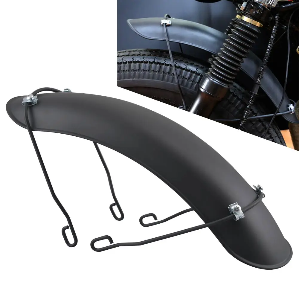 

Мотоциклетное черное переднее крыло в стиле ретро, матовый металл для Harley Fat Bobber Honda CG125 Cafe Racer Chopper Yamaha