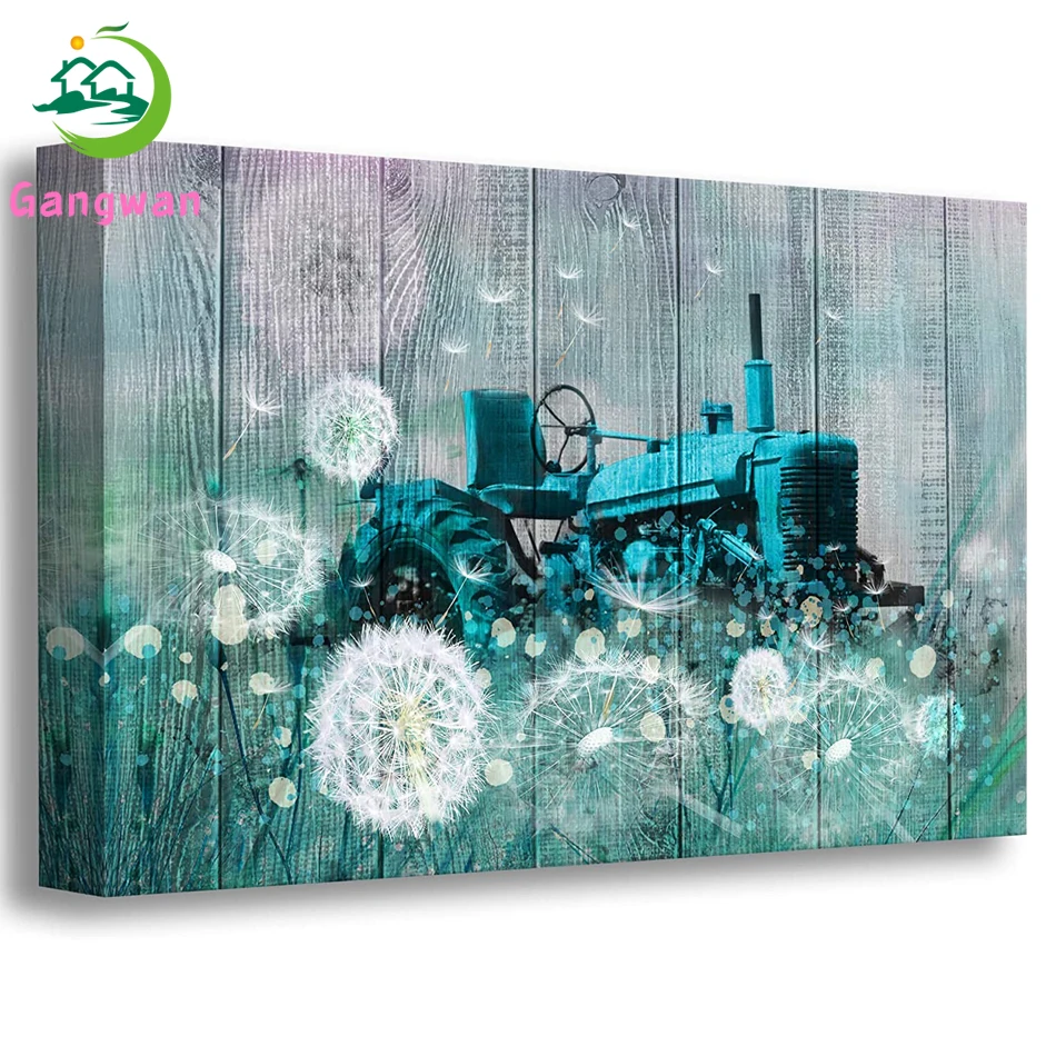 

Bathroom teal decor dream tractor dandelion Diamond Mosaic Full Square Round Diamond Painting Handicraft Gift Home Decoration