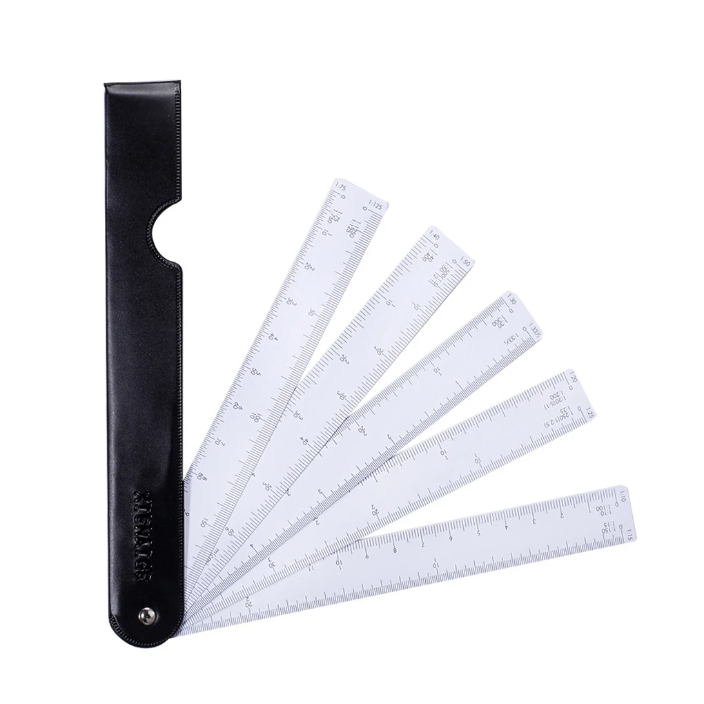 

Adults Fan Shaped Scale Ruler Drawing Sketching Rulers Multifunctional