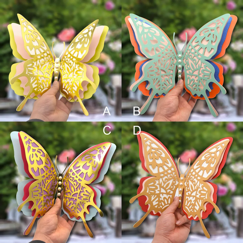 

3D Hollow Butterfly Wall Sticker For Home Decoration DIY Wall Stickers For Kids Rooms Party Wedding Decor Fridge Paper Butterfly