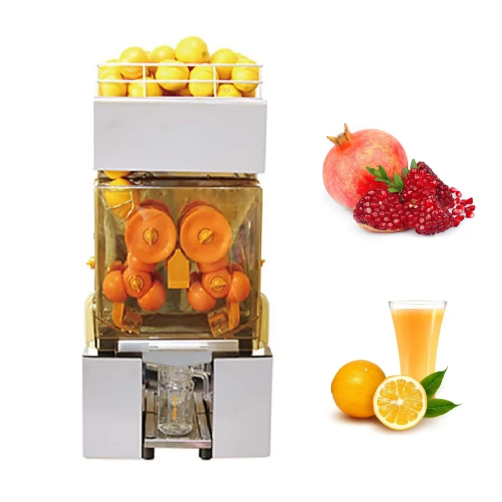 Mvckyi Commercial Orange Juicer Machines 110V Automatic Slow Masticating Juice Extractor with Stainless Steel Filter Box
