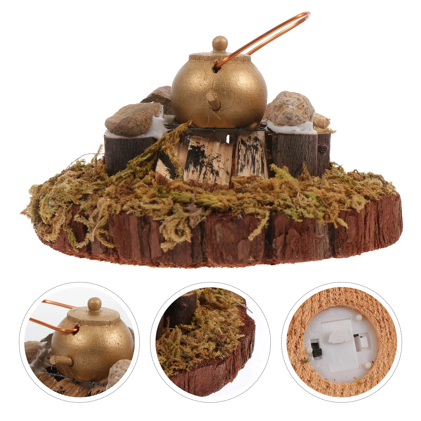 

House Stove Furnishings Cooking Cabinet Stove Miniature Burner Stove Wooden House Mini Stove Child