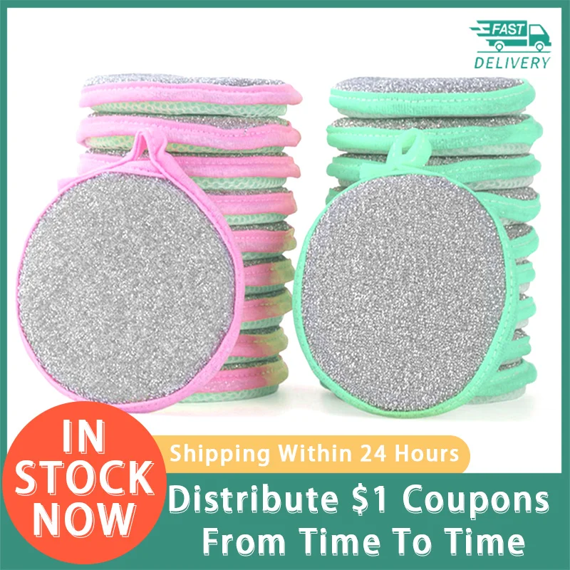 

Hot Sale Double-sided Dishwashing Sponge Wipe Kitchen Brush Pot Brush Dish Cleaning Cloth Household Dishcloth Magic Wipe