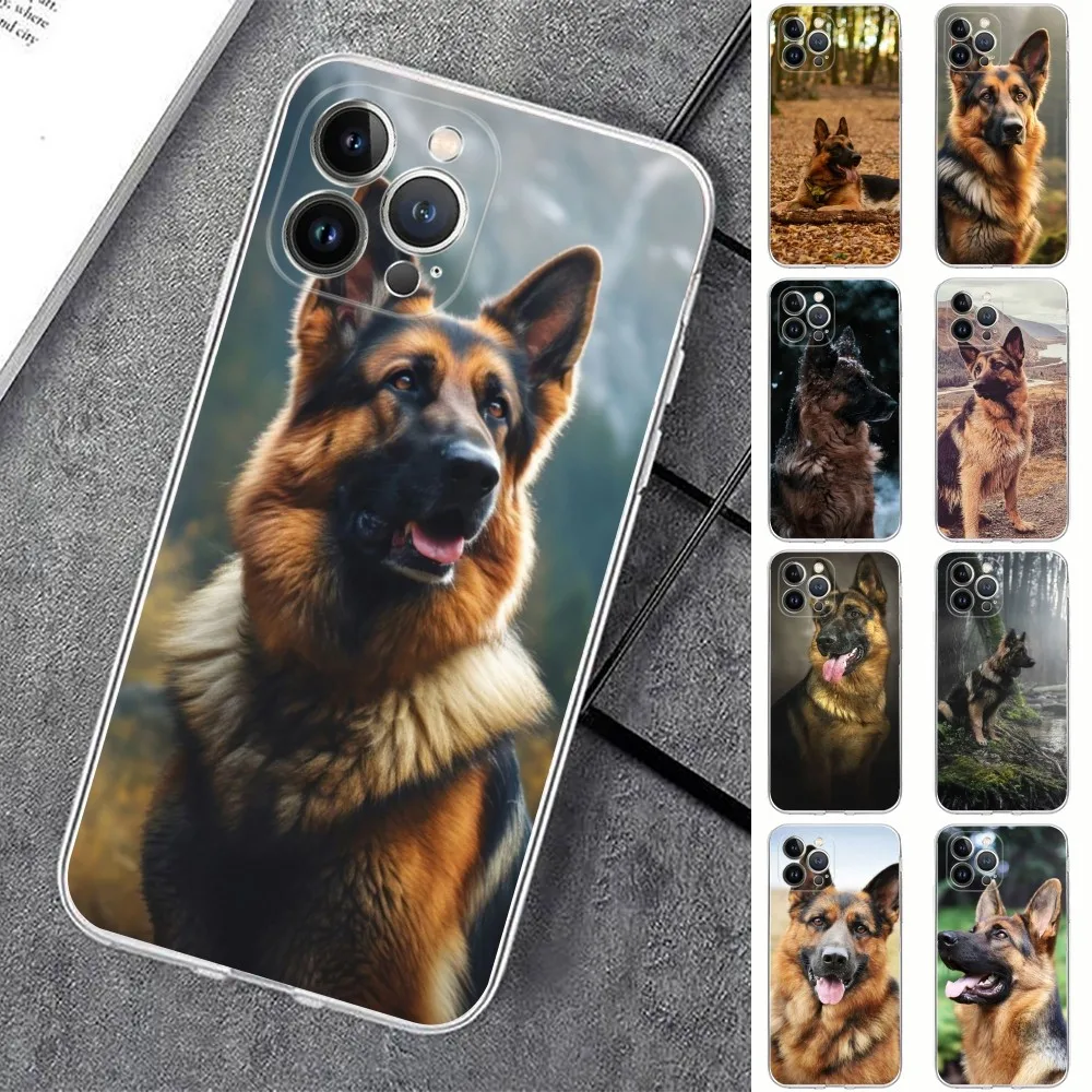 

German Shepherd Dog Phone Case For iPhone 15 14 11 12 13 Mini Pro XS Max Cover 6 7 8 Plus X XR SE 2020 Funda Shell