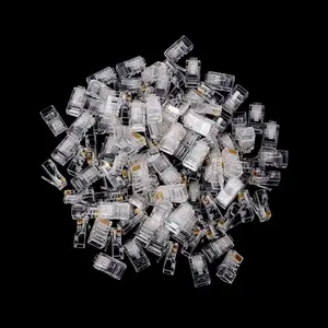 573A 100Pcs 25pcs RJ45 CAT5 CAT5e 8P8C Modular Cable LAN Connector Plug/End for Solid or Stranded UTP Cable