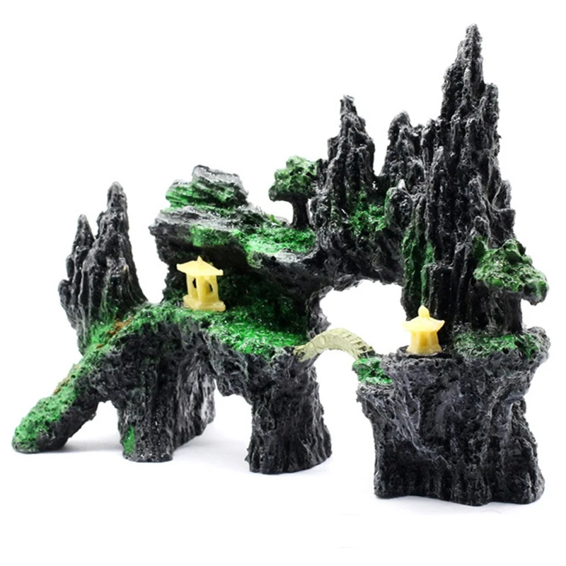 Полимерная фотоемкость для аквариума ландшафтное украшение горная скала прятки