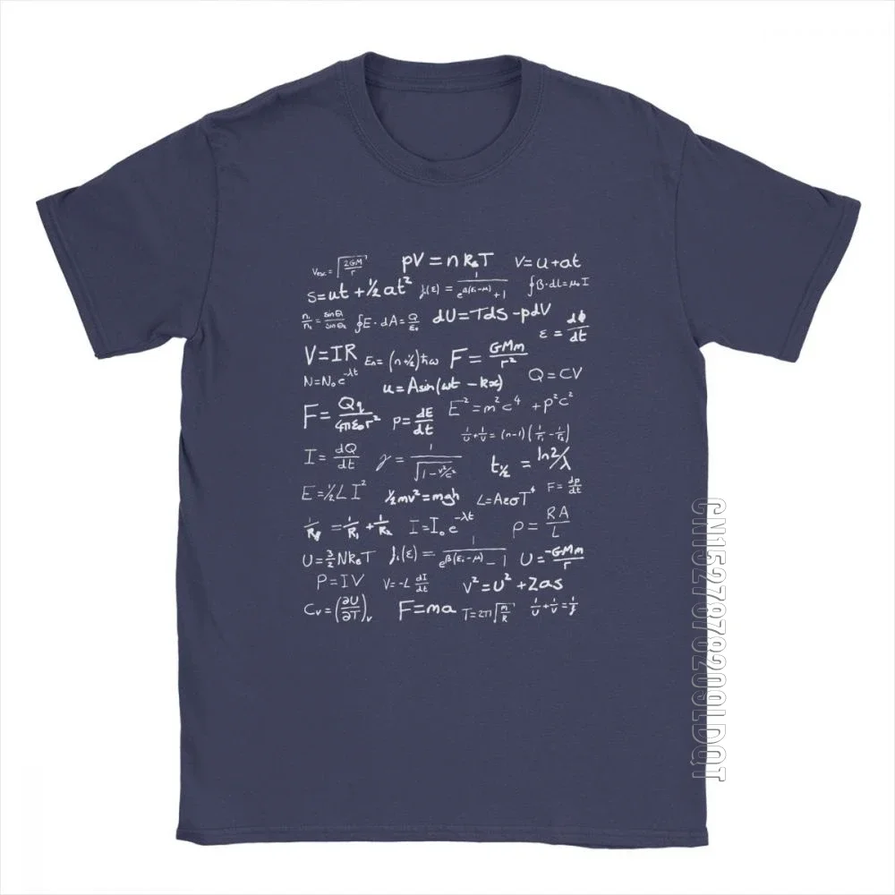 rownienie fizyki nauka T-Shirt mężczyźni matematyka Nerd męski Tshirt śmieszne podstawowe koszulki wycięcie pod szyją ubrania z czystej
