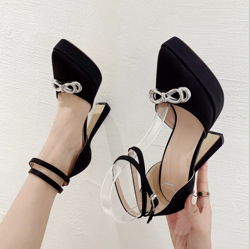 

2022 Women Printing Shallow Mouth Pumps Fashion Slingback High Heels Summer Red Pumps Woman Evening Wild Elegant Heeled Sandals