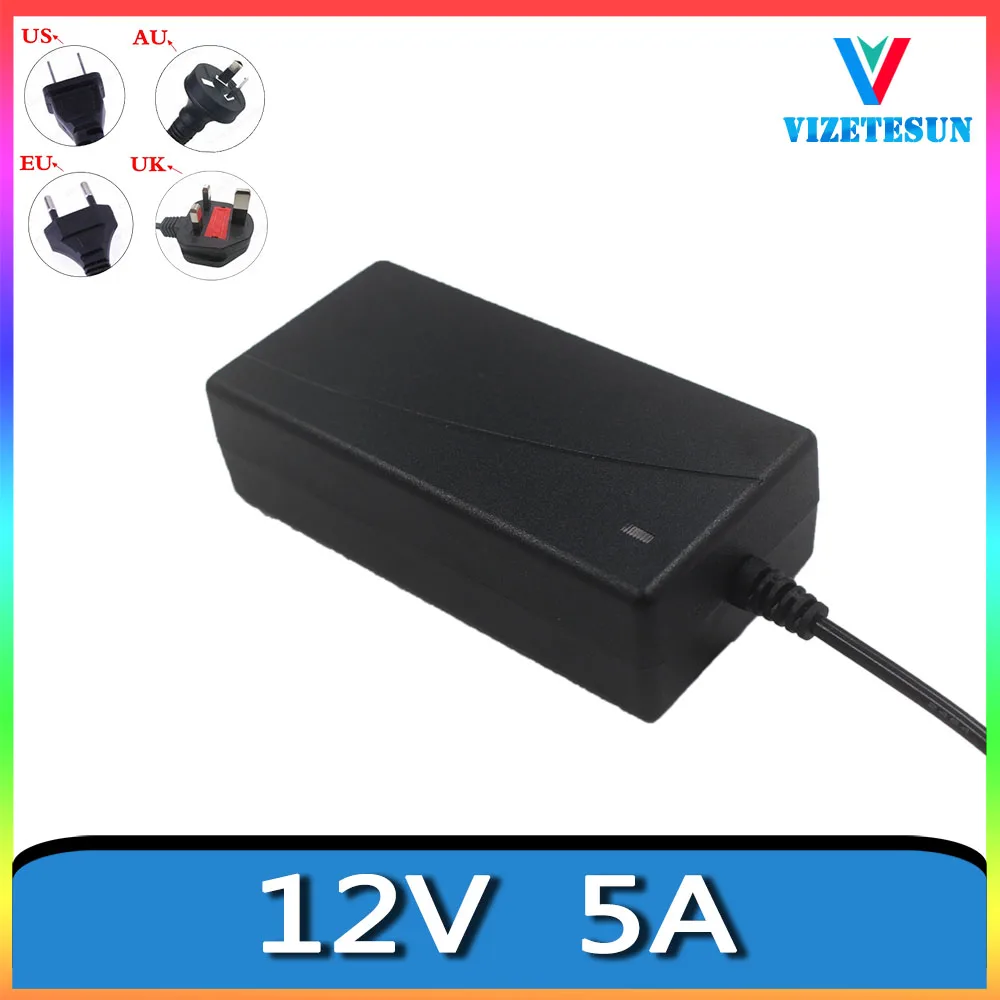 

12V 5A Security Monitoring LED Light Power Adapter DC 5.5*2.1MM DC Voltage Regulator Adapter