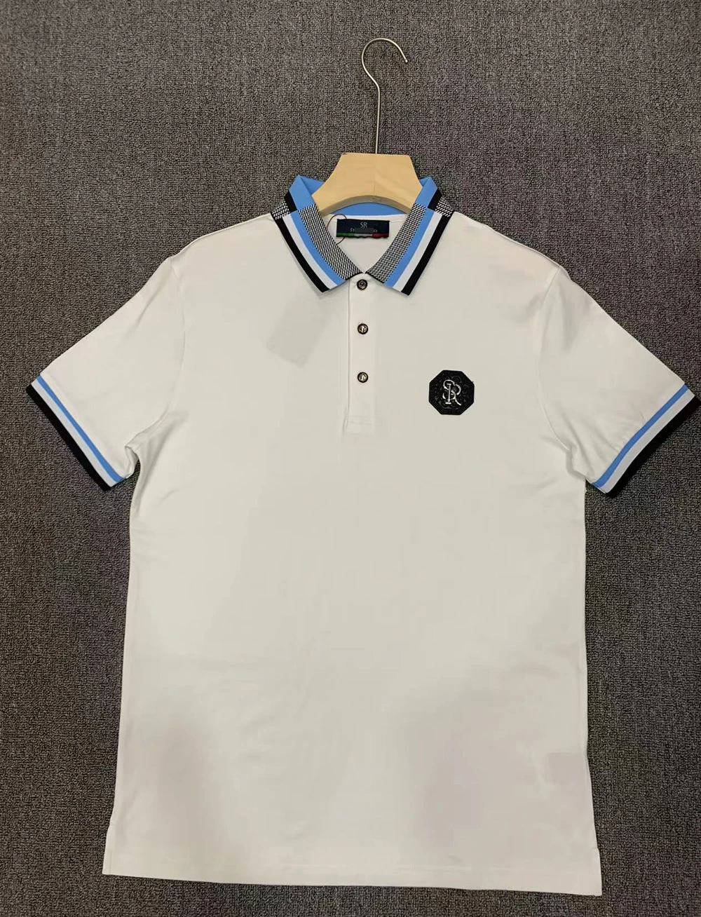 

Футболка мужская с вышивкой, из хлопка, с коротким рукавом