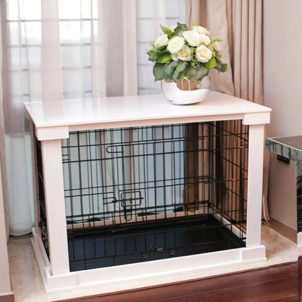 

Small Dog Cage Kennel with Cover Removable Plastic Tray