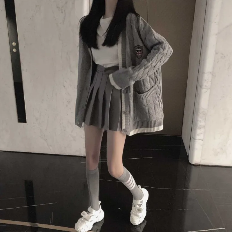 

Knitted Sweater Jacket Women Loose Long-sleeved Paired Cardigan Tops