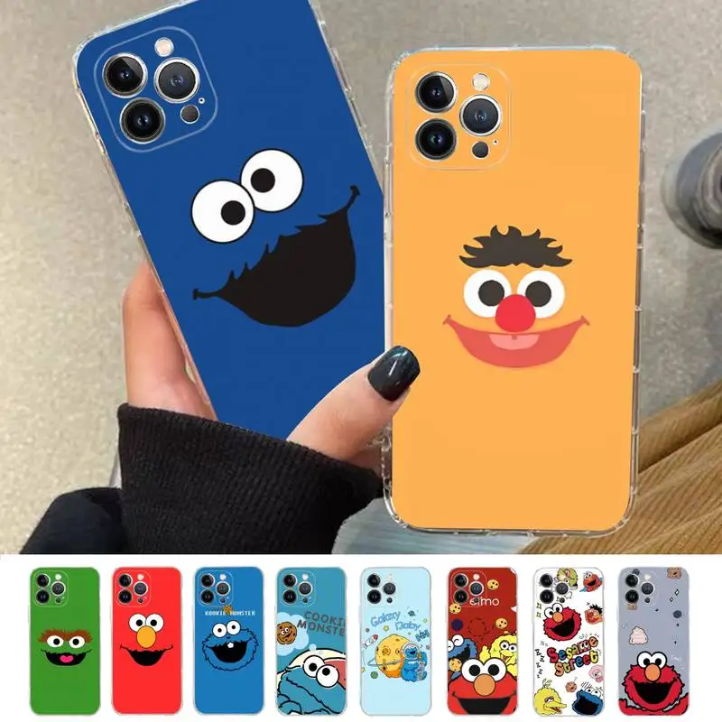 

INS Sesame Street Cookie Phone Case for iPhone 11 12 13 mini pro XS MAX 8 7 6 6S Plus X 5S SE 2020 XR