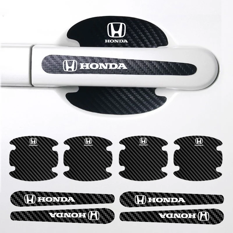 8 шт. автомобильные дверные ручки из углеродного волокна защитные наклейки на