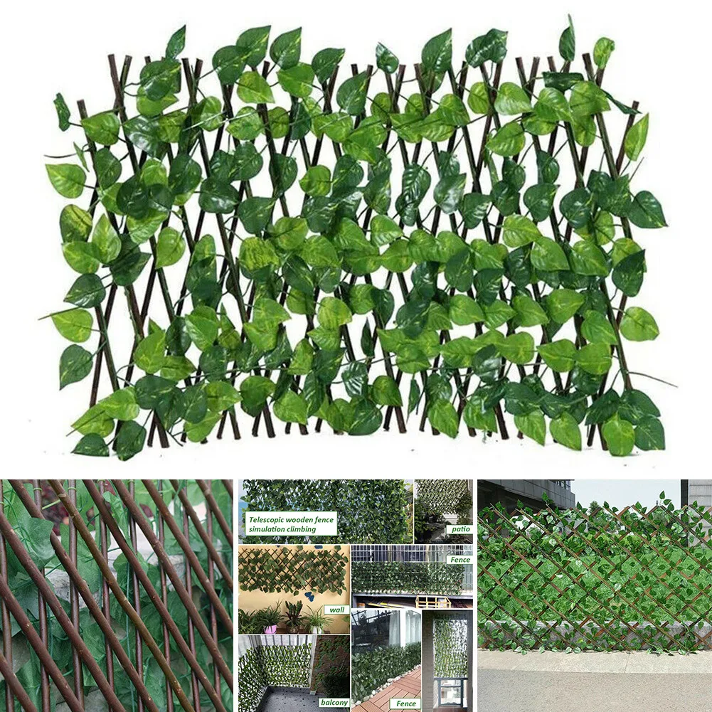 

1pc Artificial Ivy Fence Expanding Trellis Garden Screening Fence Privacy Screen Artificial Ivy Leaves Home Garden Decorations