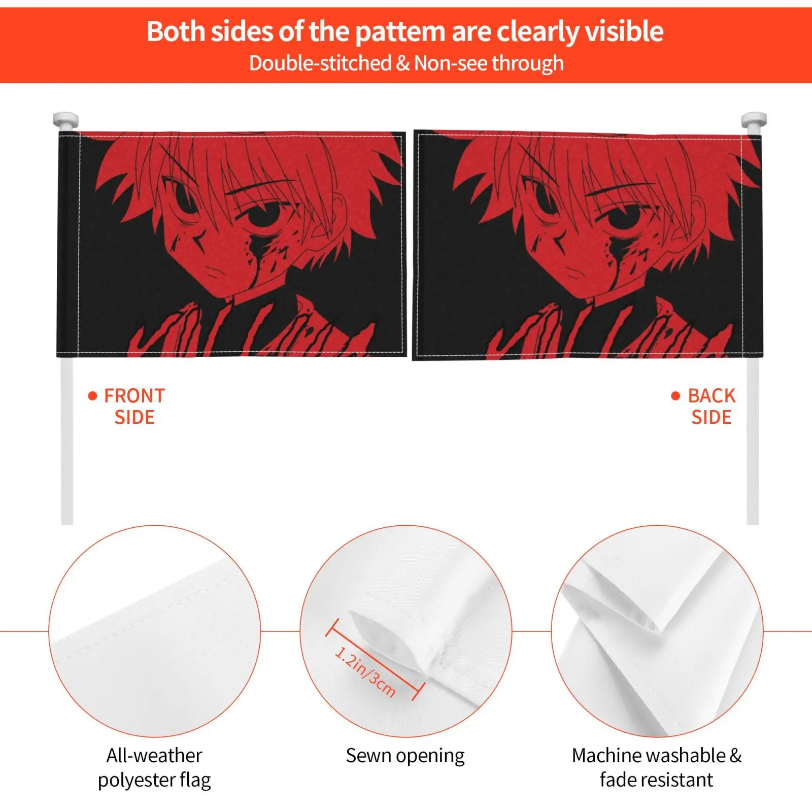 Hunter X Killua аниме флаг автомобиля смешной Hunterxhunter Hunterhunter Gon Weeb |