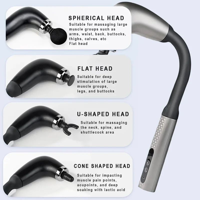 Пистолет для фасциального массажа с удлиненной ручкой высокочастотный