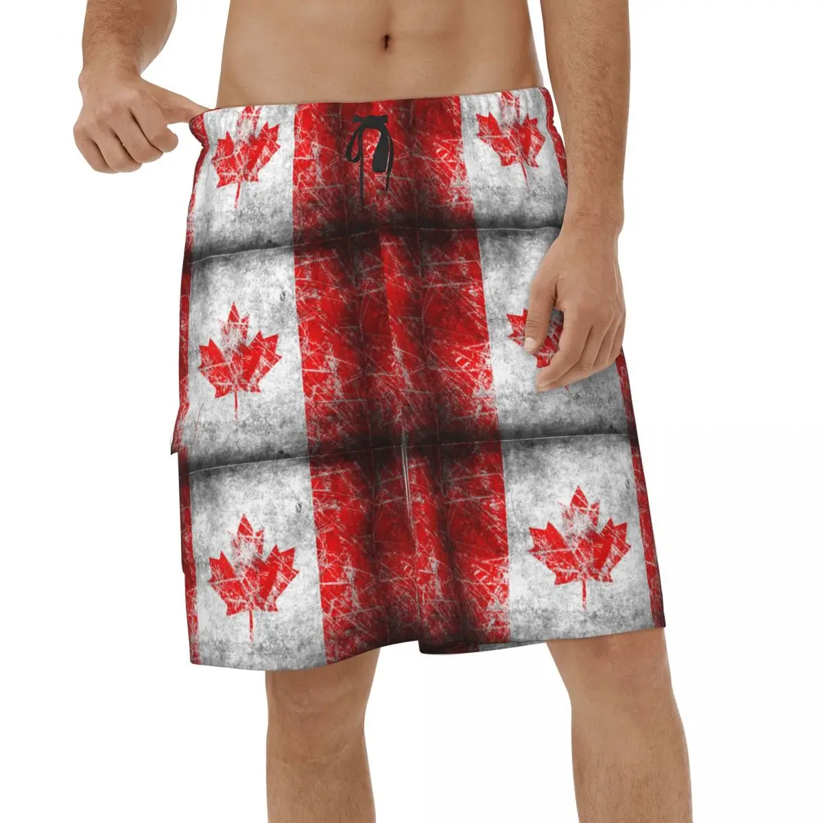 

Summer Canadian Flag Men 3D Printed Beach Shorts Sports Board Shorts Streetwear Surf Canada Maple Leaf Swimsuits Short Pants